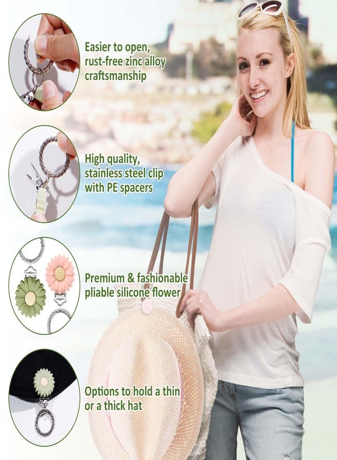 AEDOVE 2 Pcs Hat Clip for Travel on Bag- Securely Attach Hats to Bags Totes Luggage - Hands-Free, Prevents Loss at Beach/Outings Green, Pink - Image 5